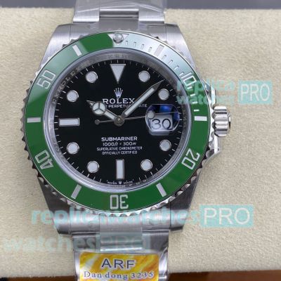 Super clone ARF Rolex Submariner Green Ceramic Bezel Swiss 3235 Oyster watch 41mm 
